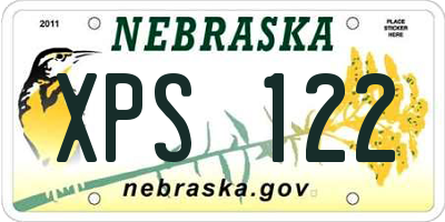 NE license plate XPS122