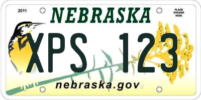 NE license plate XPS123