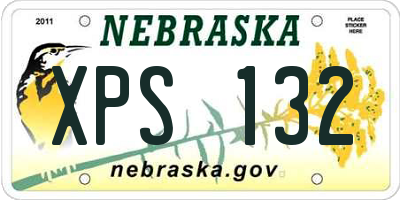 NE license plate XPS132