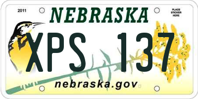 NE license plate XPS137