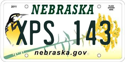 NE license plate XPS143