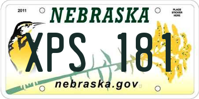 NE license plate XPS181