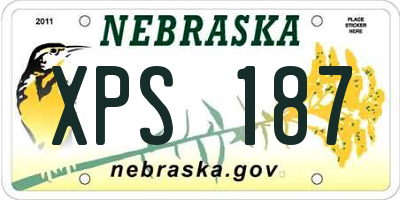 NE license plate XPS187