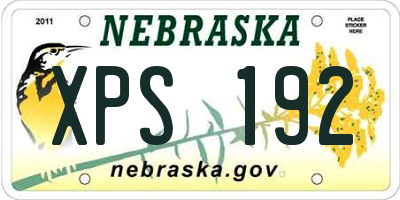NE license plate XPS192