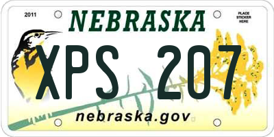 NE license plate XPS207