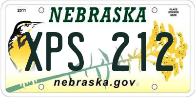 NE license plate XPS212