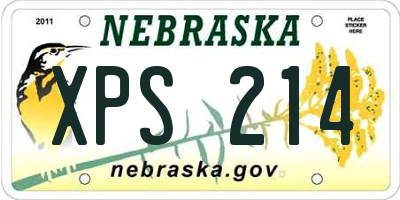 NE license plate XPS214