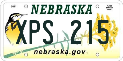 NE license plate XPS215
