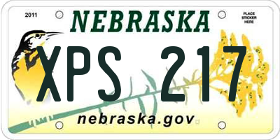 NE license plate XPS217