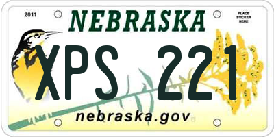 NE license plate XPS221