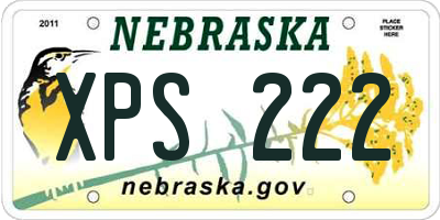 NE license plate XPS222