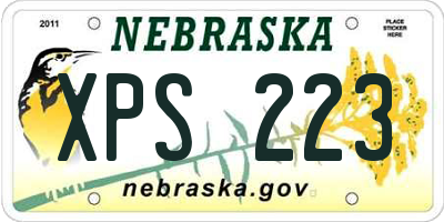 NE license plate XPS223