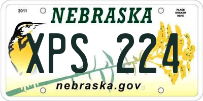 NE license plate XPS224