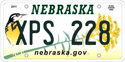 NE license plate XPS228