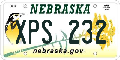 NE license plate XPS232