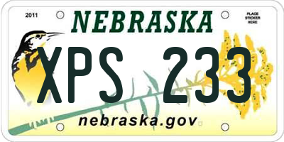 NE license plate XPS233