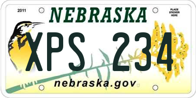 NE license plate XPS234