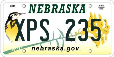 NE license plate XPS235