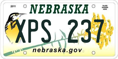NE license plate XPS237