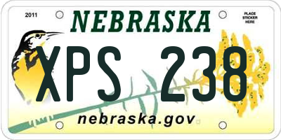 NE license plate XPS238