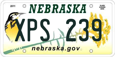 NE license plate XPS239