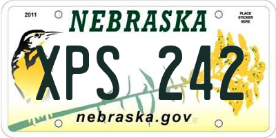 NE license plate XPS242