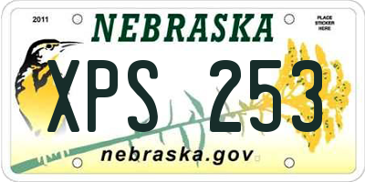 NE license plate XPS253