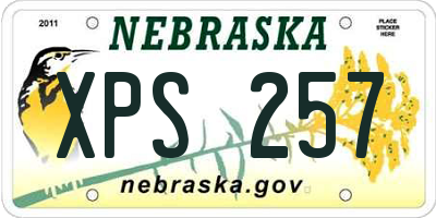NE license plate XPS257