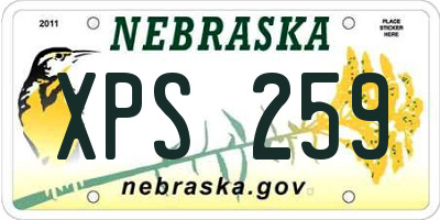 NE license plate XPS259