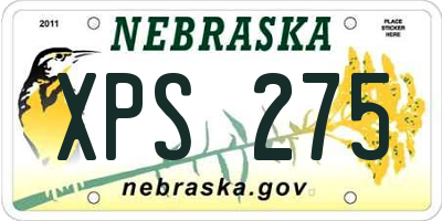 NE license plate XPS275