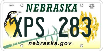 NE license plate XPS283