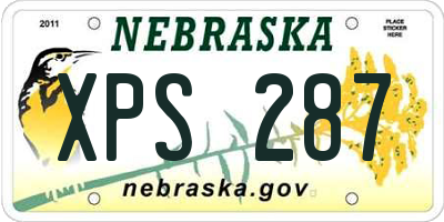 NE license plate XPS287