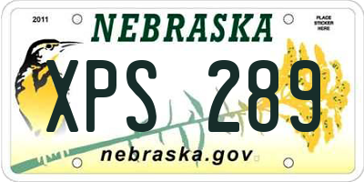 NE license plate XPS289