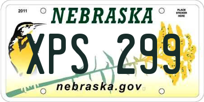 NE license plate XPS299