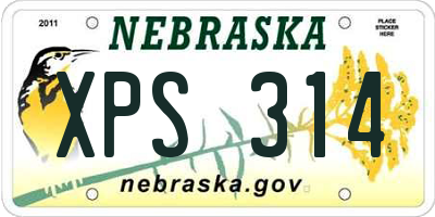 NE license plate XPS314