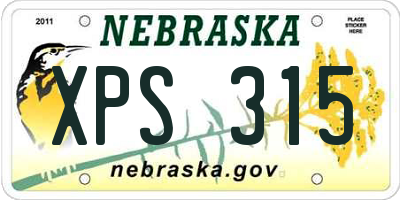 NE license plate XPS315