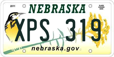 NE license plate XPS319