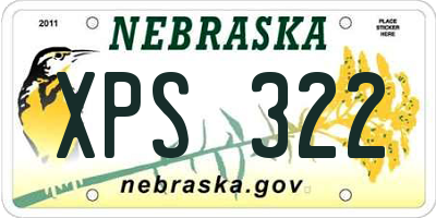 NE license plate XPS322