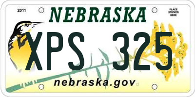 NE license plate XPS325