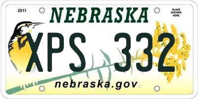 NE license plate XPS332