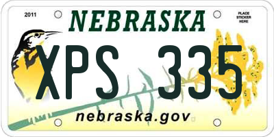 NE license plate XPS335