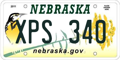 NE license plate XPS340
