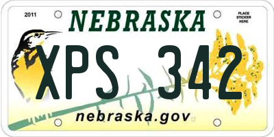 NE license plate XPS342