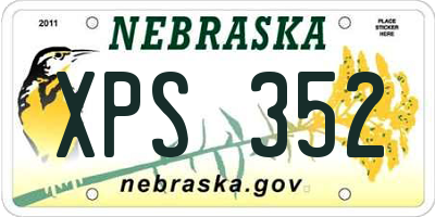 NE license plate XPS352
