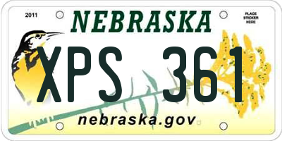 NE license plate XPS361
