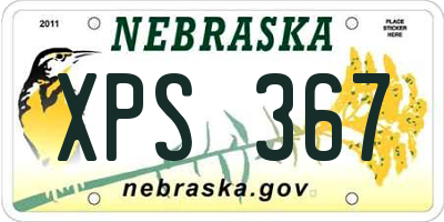 NE license plate XPS367