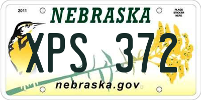 NE license plate XPS372