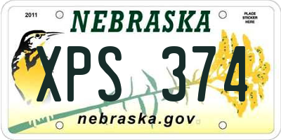 NE license plate XPS374