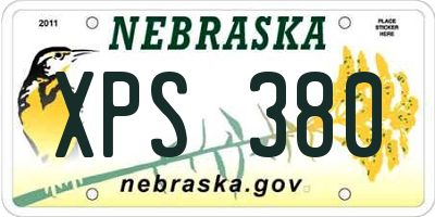 NE license plate XPS380