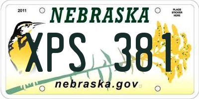 NE license plate XPS381